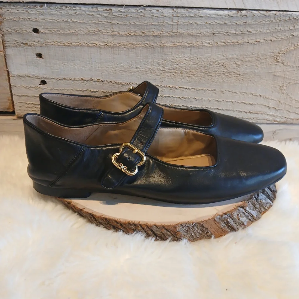 Sam Edelman Leather Mary Jane Flats - Picture 2 of 8